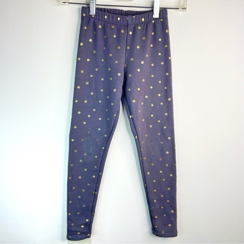 CAT & JACK Girls Kids Grey Leggings w/ Gold Printed Polka Dots Size M (7-8)